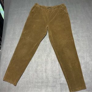 Lands' End women’s Olive Green Corduroy High Waist Straight Leg Pants LT 14-16